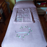 N.2 teli copriletto iniziali D ed E