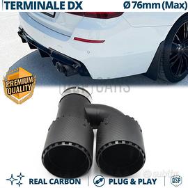 Terminale Scarico DOPPIO H CARBONIO e Acciaio NERO