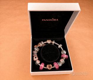 Bracciale Pandora con charm argento e Murano compl