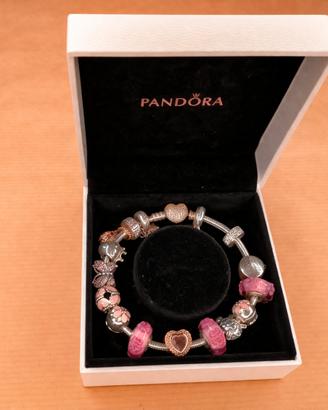 Bracciale Pandora con charm argento e Murano compl