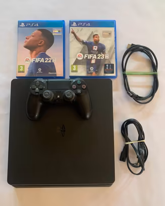 PlayStation 4 Slim con un Controller e Giochi