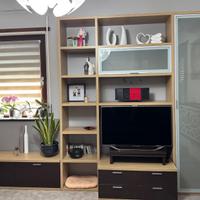 Mobile soggiorno con vetrina in cristallo