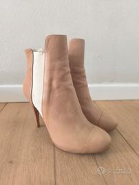 Stivaletti Stefanel n.40 in vera pelle nude/cipria