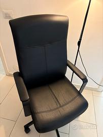 Sedia Da Ufficio Vera Pelle con rotelle