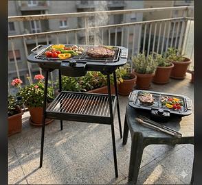 Barbecue Elettrico 2-in-1 con Supporto 