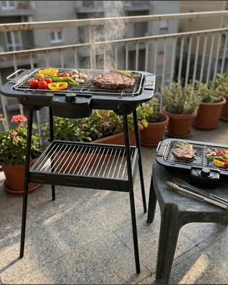 Barbecue Elettrico 2-in-1 con Supporto 