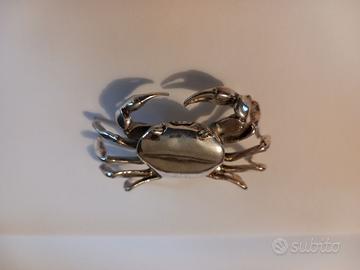 Granchio in miniatura in argento massiccio 800