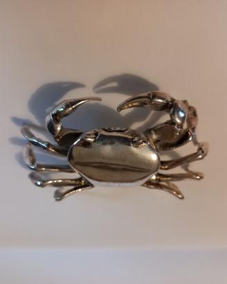 Granchio in miniatura in argento massiccio 800