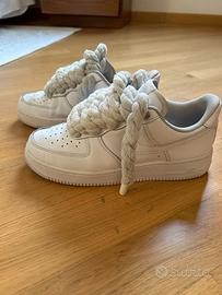 Nike Air Force 1 White Rope Laces Grey