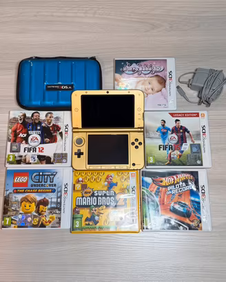 Nintendo 3ds xl zelda (oro) + 6 giochi + custodia
