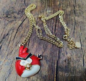 Collana Red Angry Birds Charm Necklace Videogame