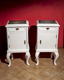 Comodini chippendale con marmo smeraldo