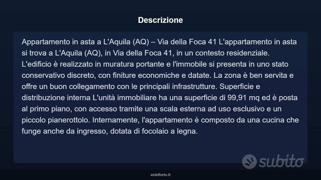 Appartamento – L'Aquila, Contrada Cavalli, Aquilio - Vista 5