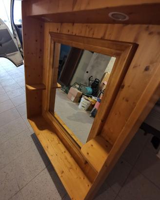 Mobile specchio bagno entrata in legno 