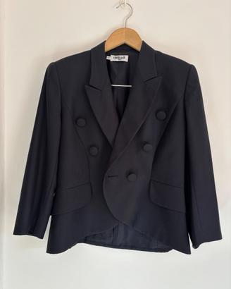 Giacca sartoriale doppiopetto 100% lana blu navy –