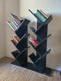 COPPIA DI LIBRERIE AD ALBERO NERE