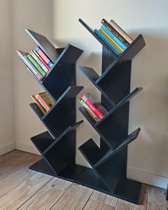 COPPIA DI LIBRERIE AD ALBERO NERE