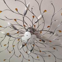 Lampadario artigianale acciaio e vetro