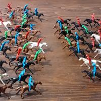 lotto soldatini bavarelli, cowboy e indiani 