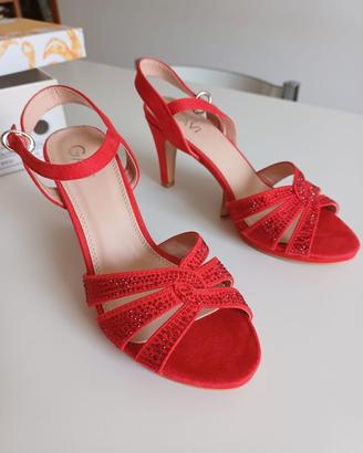 Sandali donna n.38, tacco 9 cm, nuovi