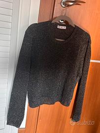 Maglioncino nero glitterato Mango a maniche lunghe