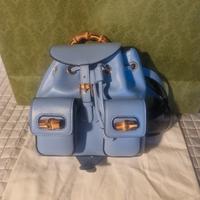 zaino gucci bamboo 1947 originale azzurro nuovo