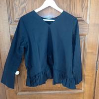 Maglia donna nera con volant
