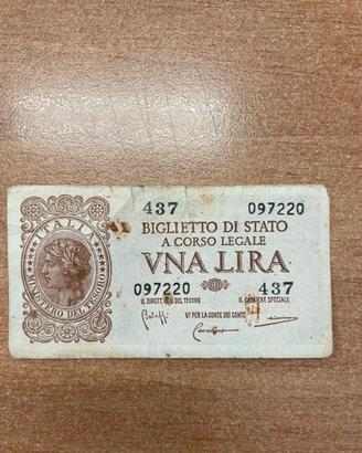 Banconota 1 LIRA Numismatica Collezione