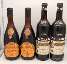 4 bottiglie Barbaresco vintage anni 60 Pio Cesare