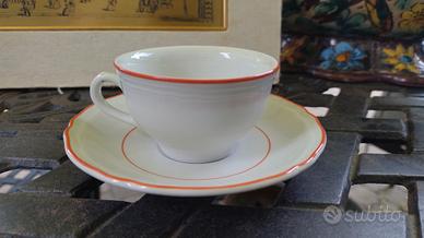 tazza caffè Richard Ginori bordo arancione vintage