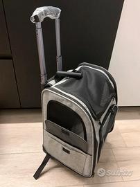 Trasportino Tefola zaino trolley ruote grigio 15kg