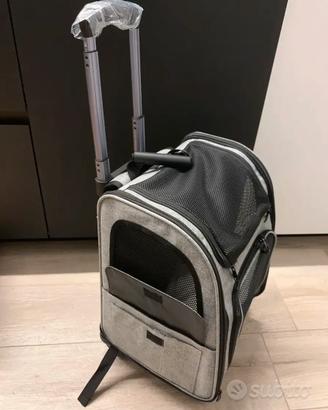 Trasportino Tefola zaino trolley ruote grigio 15kg