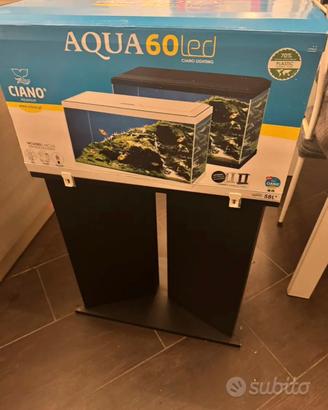 Acquari ciano 60+20Lt +mobile +accessori