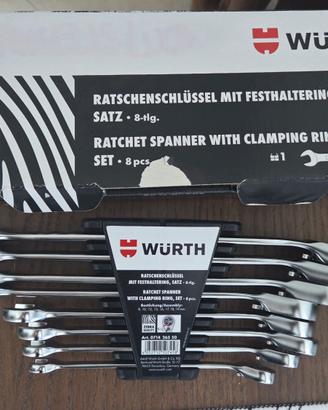 Set Wurth 8 Chiavi Combinate a Cricchetto Metriche