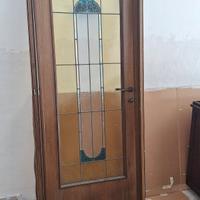 Porta da interno con vetro artigianale 
