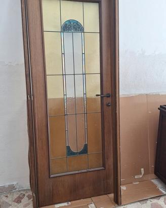 Porta da interno con vetro artigianale 