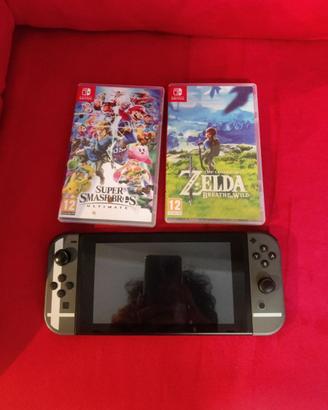 N. Switch (Ed. Limitata Smash)+2 giochi+accessori.