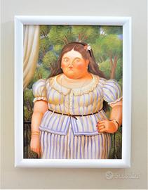 Quadro Donna al balcone di Botero con cornice