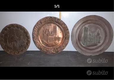 Antico Piatto decorazione in rame vintage a scelta