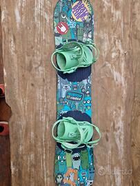 Snowboard Burton 125 con attacchi Union