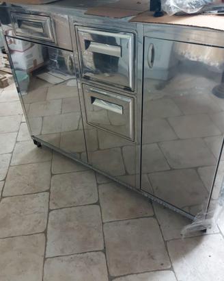 Banco acciaio con tramoggia  per macchina caffè