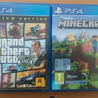  giochi PS 4 pro( GTA 5-Minecraft)
