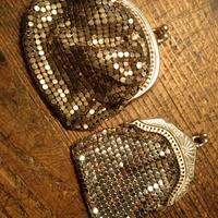 coppia borsellini portamonete vintage argentati 