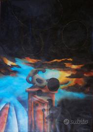 Guastini Mario olio su cartoncino anni 80