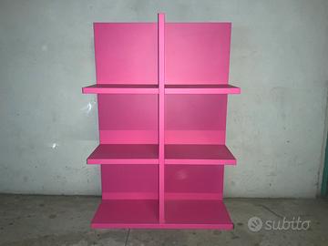 Scaffale libreria rosa