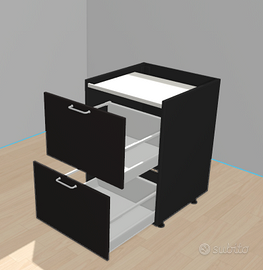 Mobile struttura Ikea Metod nero con 2 cassetti