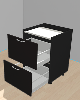 Mobile struttura Ikea Metod nero con 2 cassetti