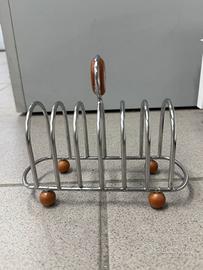 Porta-toast Foppapedretti legno e inox