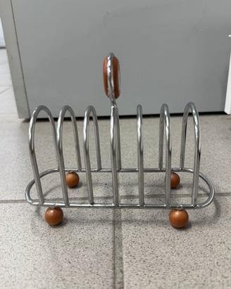 Porta-toast Foppapedretti legno e inox