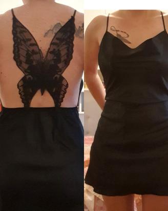 Vestito Effetto Seta Nero